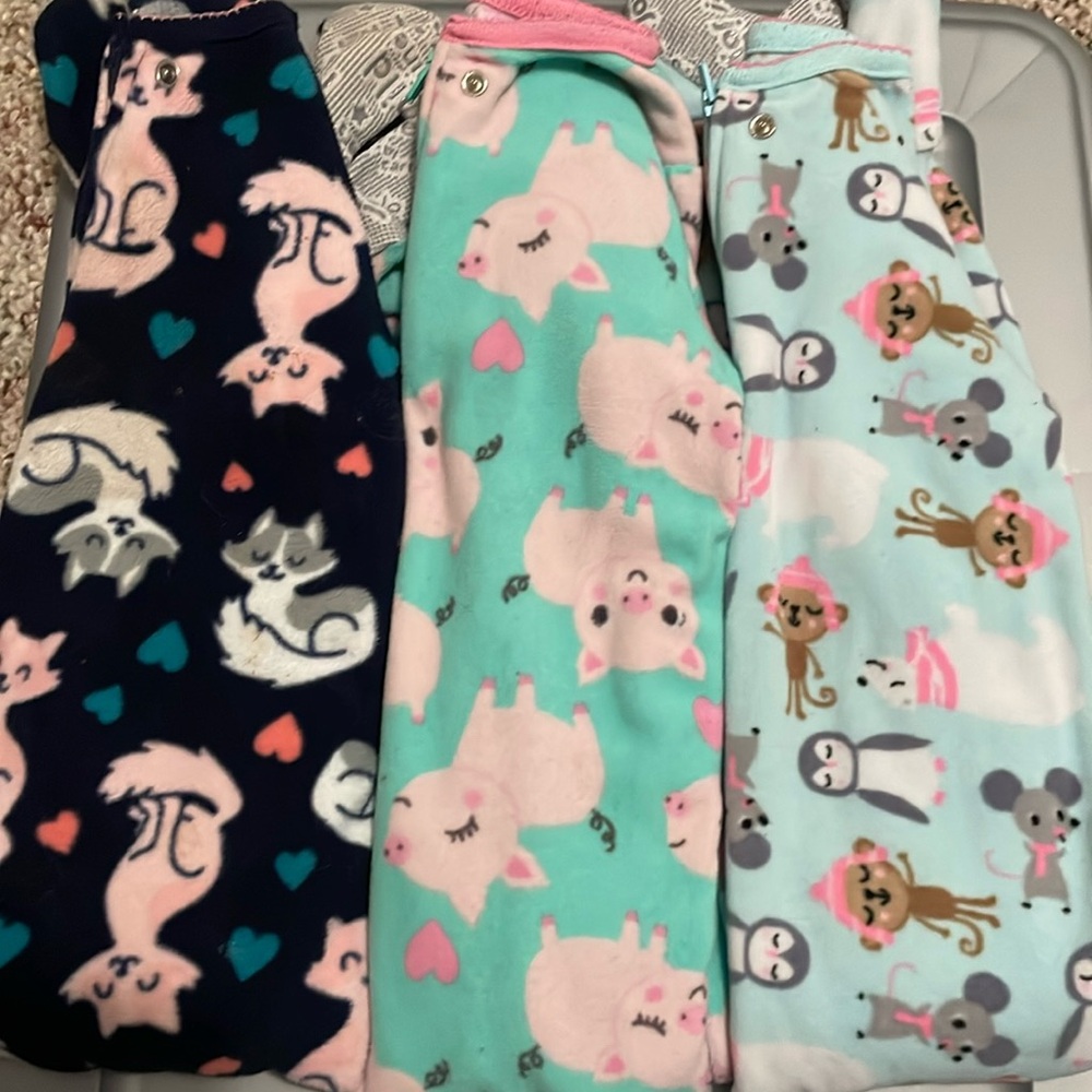 Bundle of 3 fleece Carters zipper sleep and play pajamas